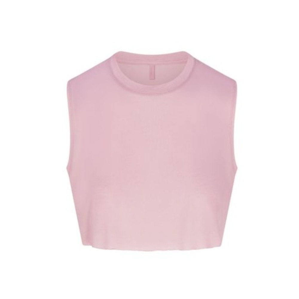 Skims Boyfriend Cropped Tank Top, Cherry Blossom, XS - Picture 1 of 4